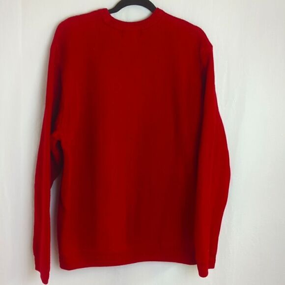 Chaps Red Herringbone Sweater Heavy Cotton Size XL - Picture 5 of 5